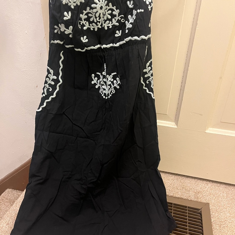 RU Cowgirl Black and Blue Embroidered Dress